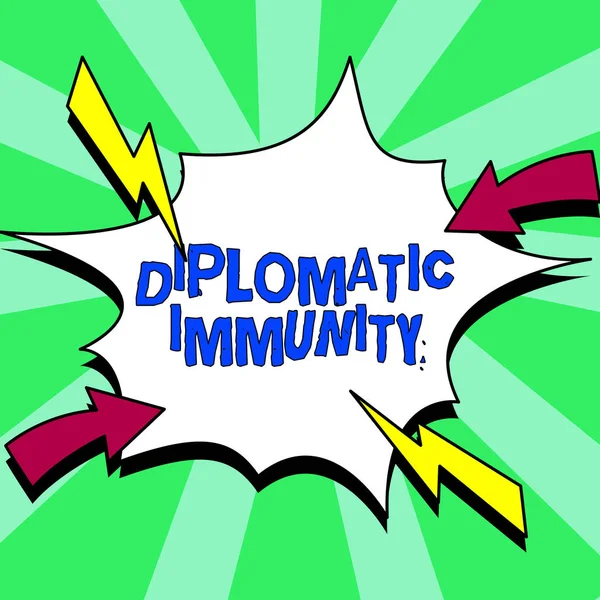 Tekenen Met Diplomatieke Immuniteit Business Concept Wet Die Buitenlandse Diplomaten — Stockfoto