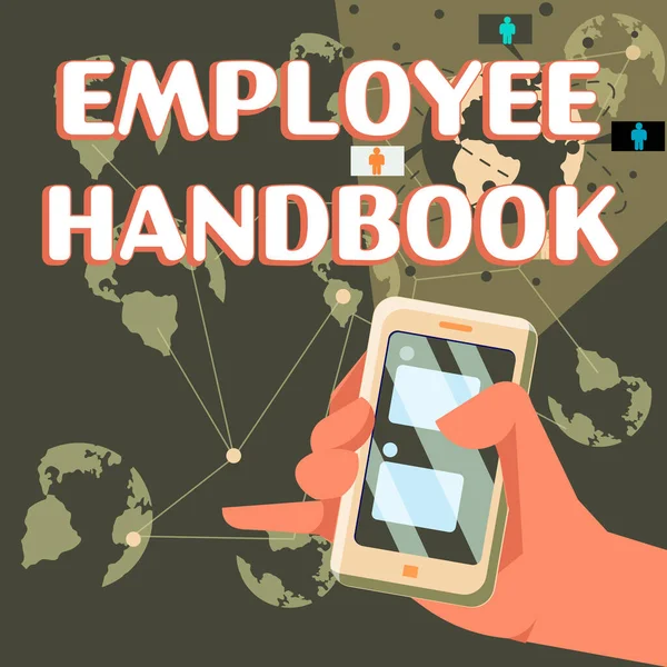 Inspiration Showing Sign Employee Handbook Concept Meaning Document Contains Operating — Foto de Stock