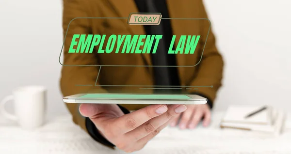 Hand Writing Sign Employment Law Business Approach Deals Legal Rights — Zdjęcie stockowe