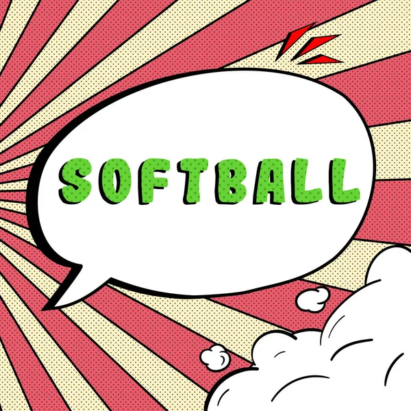 Podpis Koncepcyjny Softball Słowo Napisane Sport Podobny Baseballu Grał Piłkę — Zdjęcie stockowe