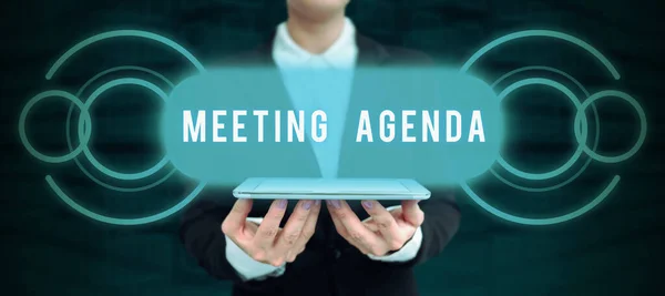 Handwriting text Meeting Agenda, Word Written on An agenda sets clear expectations for what needs to a meeting