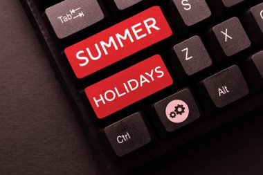 Text showing inspiration Summer Holidays, Business concept Vacation during the summer season School holiday or break