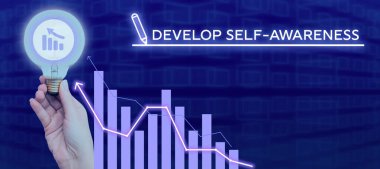 Text showing inspiration Develop Self Awareness, Conceptual photo Improve sharp realization of ones personality