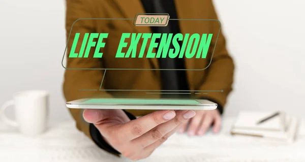Conceptual Display Life Extension Business Approach Able Continue Working Longer — Fotografia de Stock