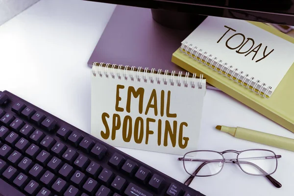 Conceptual display Email Spoofing, Business approach secure the access and content of an email account or service