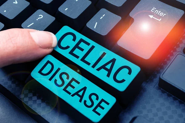 Inspiration showing sign Celiac Disease, Word for Small intestine is hypersensitive to gluten Digestion problem