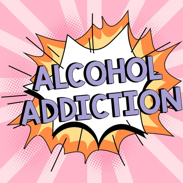 Alkol Bağımlılığını Gösteren Metin Başlığı Sık Aşırı Alkol Tüketimiyle Karakterize — Stok fotoğraf