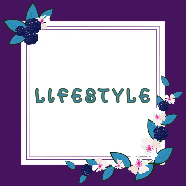 Inspiration Showing Sign Lifestyle Word Typical Way Living Individual Group — Photo