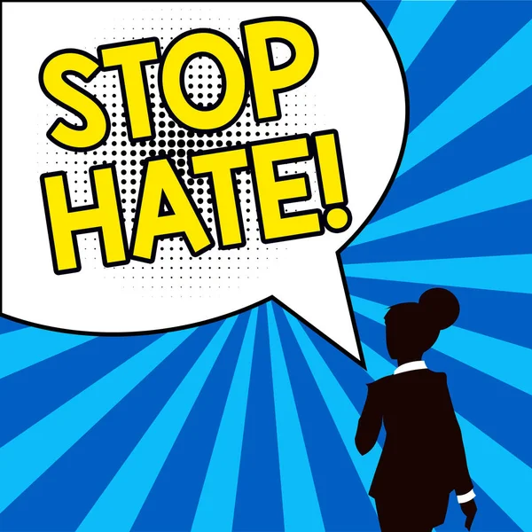 Didascalia Testo Che Presenta Stop Hate Internet Concept Prevenire Pressione — Foto Stock