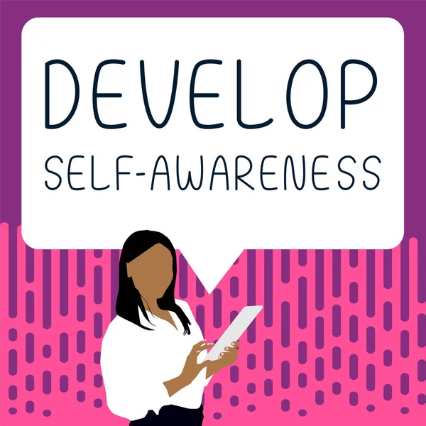 Inspiration Showing Sign Develop Self Awareness Business Concept Improve Sharp — Stockfoto