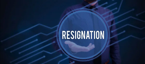 Handwriting Text Resignation Internet Concept Act Giving Working Ceasing Positions — Stock Photo, Image