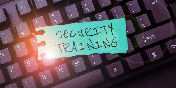 Handwriting text Security Training, Word for providing security awareness training for end users