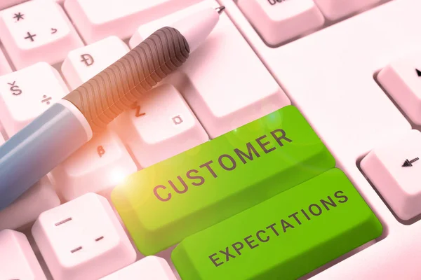 Writing displaying text Customer Expectations, Internet Concept Benefits a Client Expect Surpass the needs and wants