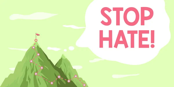 Sign displaying Stop Hate, Word for Prevent the aggressive pressure or intimidation to others
