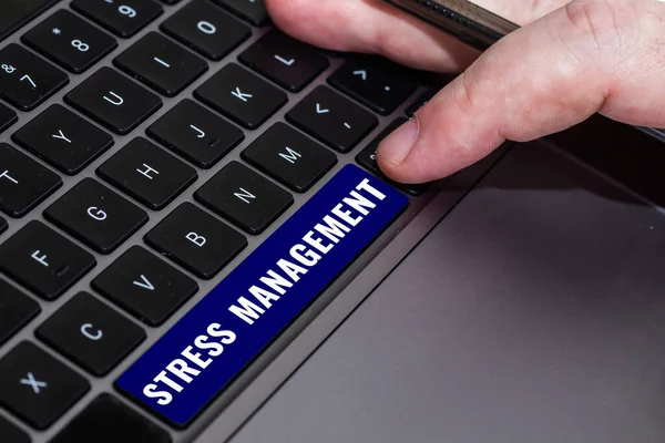 Inspiration showing sign Stress Management, Concept meaning learning ways of behaving and thinking that reduce stress