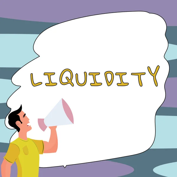 Sinal Texto Mostrando Liquidez Conceito Internet Caixa Balanças Bancárias Liquidez — Fotografia de Stock