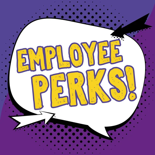 Writing Displaying Text Employee Perks Conceptual Photo Worker Benefits Bonuses — Fotografia de Stock