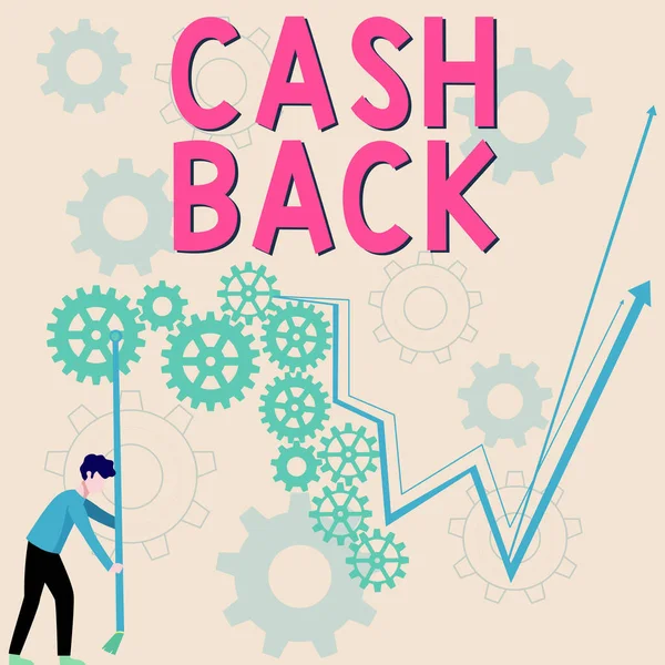 Inspiratie Met Uithangbord Cash Back Business Showcase Incentive Bood Kopers — Stockfoto