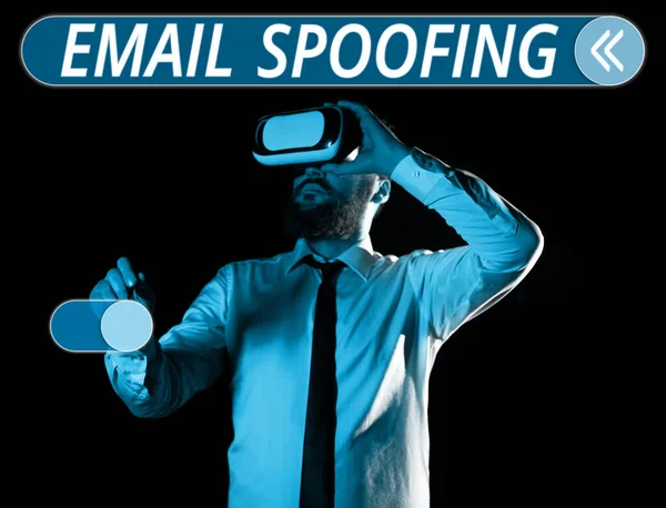 Conceptueel Bijschrift Mail Spoofing Internet Concept Beveiligen Van Toegang Inhoud — Stockfoto