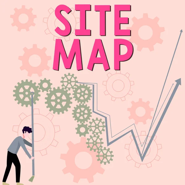 Conceptuele Weergave Site Map Business Concept Ontworpen Zowel Gebruikers Als — Stockfoto