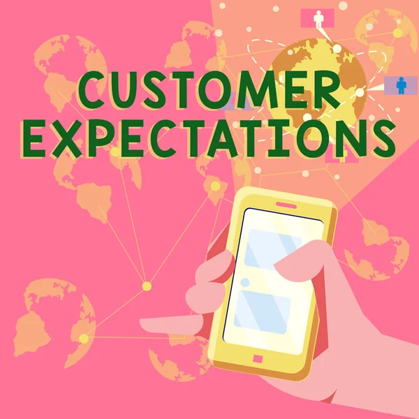 Text Rukopisu Očekávání Zákazníka Obchodní Koncept Výhody Klient Očekávat Předčit — Stock fotografie