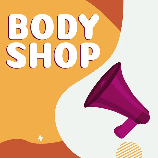 Text Showing Inspiration Body Shop Business Concept Shop Automotive Bodies — 스톡 사진
