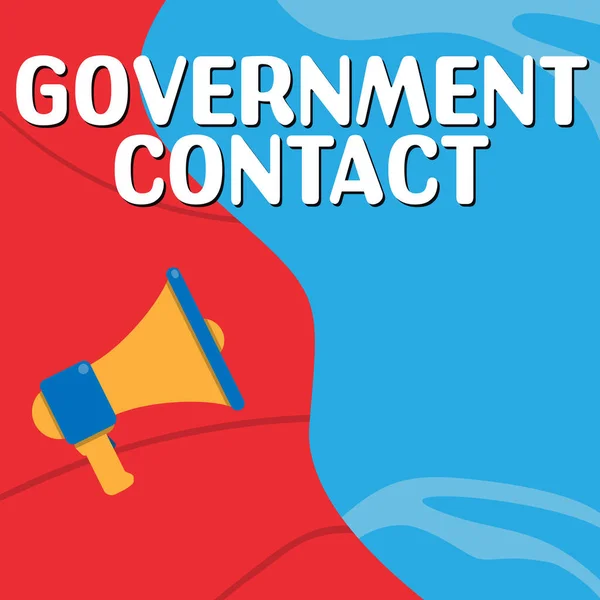 Sign Displaying Government Contact Internet Concept Debt Security Issued Government — 图库照片