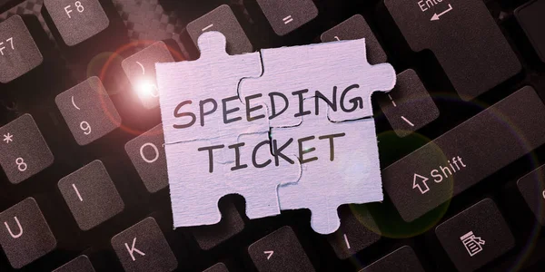 Text showing inspiration Speeding Ticket, Business concept psychological test for the maximum speed of performing a task