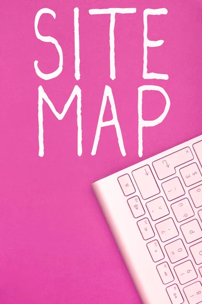 Text Rukopisu Mapa Stránek Podnikatelský Záměr Který Uživatelům Vyhledávačům Pomoci — Stock fotografie