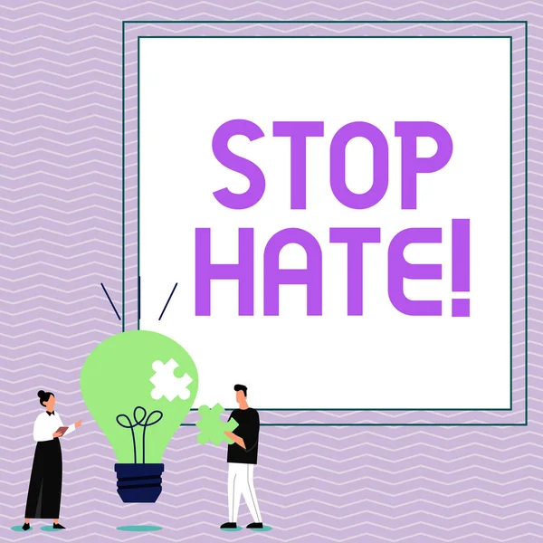 Sign displaying Stop Hate, Business overview Prevent the aggressive pressure or intimidation to others