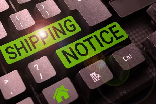Writing displaying text Shipping Notice, Conceptual photo ships considered collectively especially those in particular area