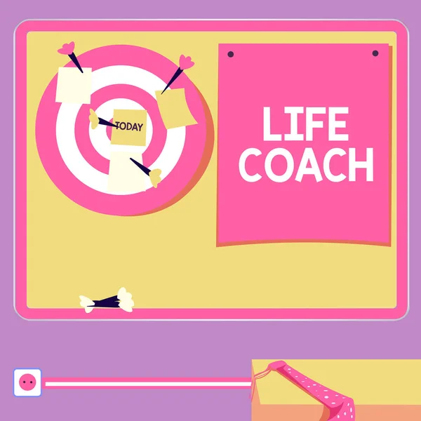 Texto Que Mostra Inspiração Life Coach Conceito Negócio Uma Pessoa — Fotografia de Stock