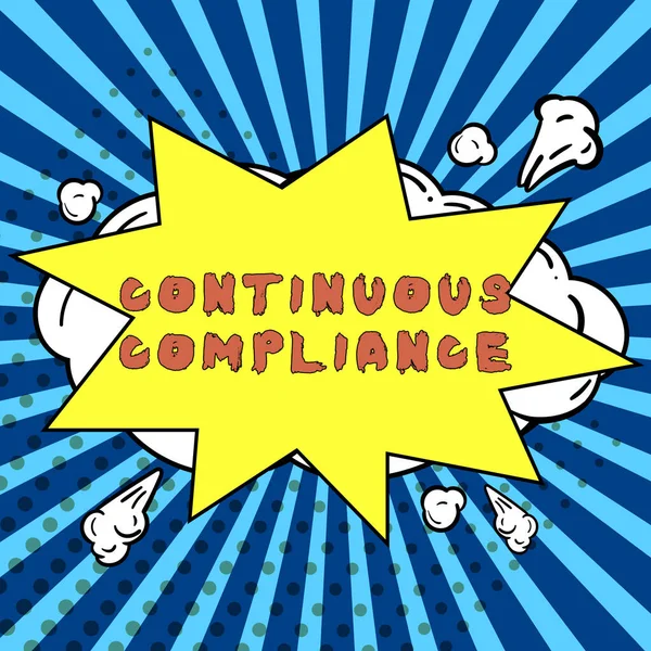 Text Caption Presenting Continuous Compliance Business Idea Internal Process Examines — Stockfoto
