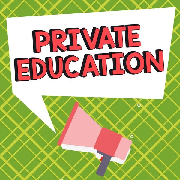 Text sign showing Private Education, Business overview Belonging for use particular person or group people