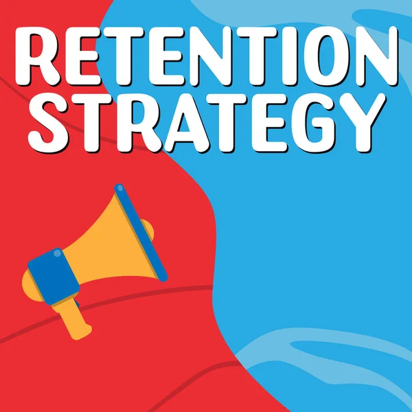 Text Caption Presenting Retention Strategy Business Overview Activities Reduce Employee — 图库照片