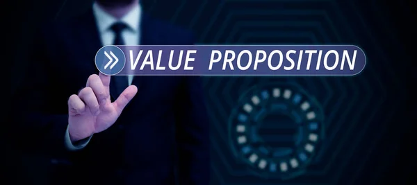 Tekst Met Inspiratie Value Proposition Business Approach Service Maken Bedrijf — Stockfoto