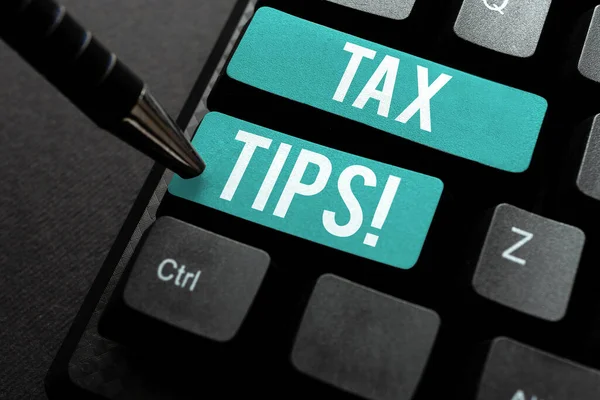 Tekstbord Met Fiscale Tips Concept Betekenis Help Ideeën Voor Belastingen — Stockfoto