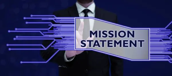 Conceptual Caption Mission Statement Üzleti Áttekintés Vállalat Céljainak Értékeinek Hivatalos — Stock Fotó