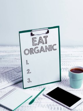 Yemek Organik ve İnternet Konsepti 'ni gösteren metin işareti Şeker Diyabetik Kontrol Diyetini Azaltma