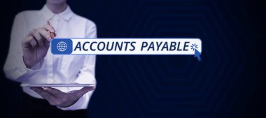 İlham Verilen Hesaplar Paylaşılabilir metni, bir şirketin tedarikçilerine borçlu olduğu iş genel görünümü parasını bir sorumluluk olarak gösteren metin