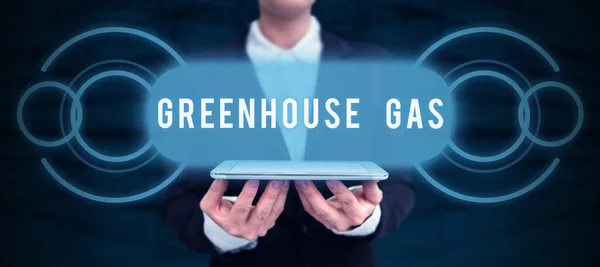 Text Showing Inspiration Greenhouse Gas Internet Concept Carbon Dioxide Contribute — Fotografia de Stock