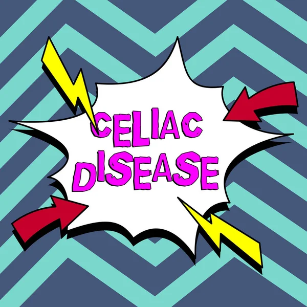 Sign Displaying Celiac Disease Business Approach Small Intestine Hypersensitive Gluten — Stock Fotó