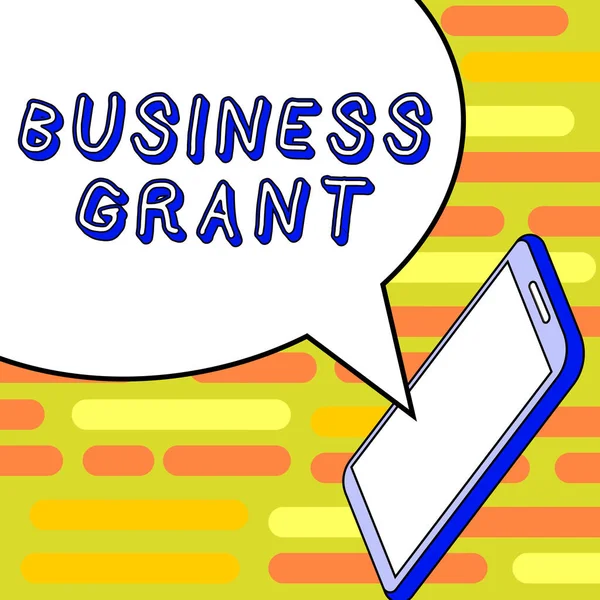 Text sign showing Business Grant, Business showcase Working strategies accomplish objectives