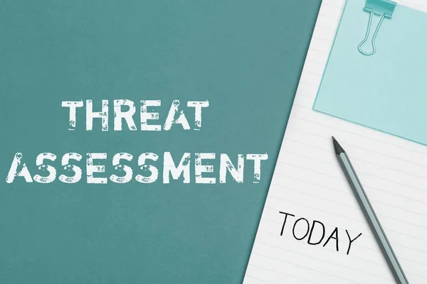 Conceptual caption Threat Assessment, Business overview determining the seriousness of a potential threat