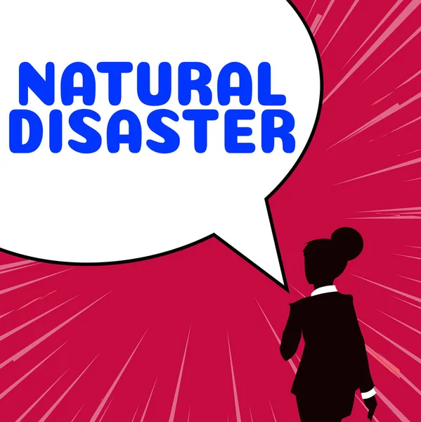 Text Bildtext Som Presenterar Naturkatastrofer Internet Begreppet Inträffar Naturen Och — Stockfoto