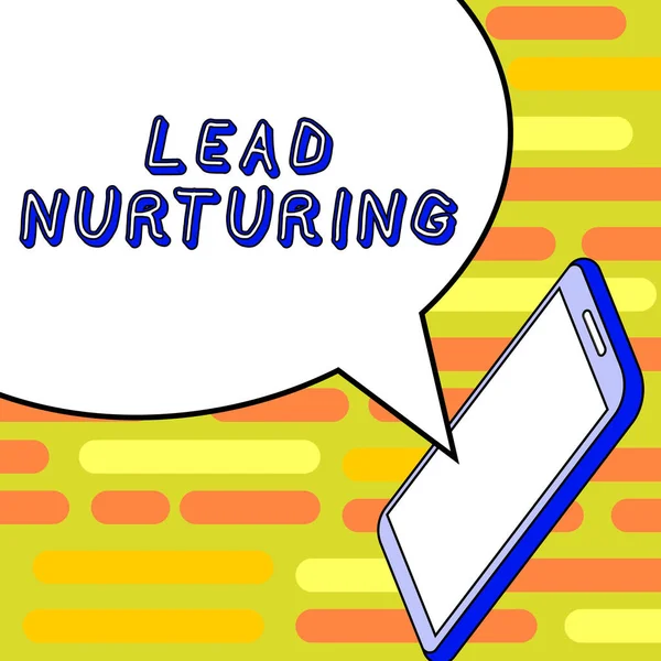 Κείμενο Γραφής Lead Nurturing Μέθοδος Επιχειρηματικής Προσέγγισης Για Την Οικοδόμηση — Φωτογραφία Αρχείου