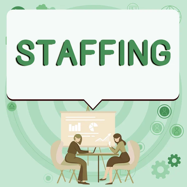 Conceptual Caption Staffing Concept Meaning Percentage Workers Replaced New Employees — ストック写真