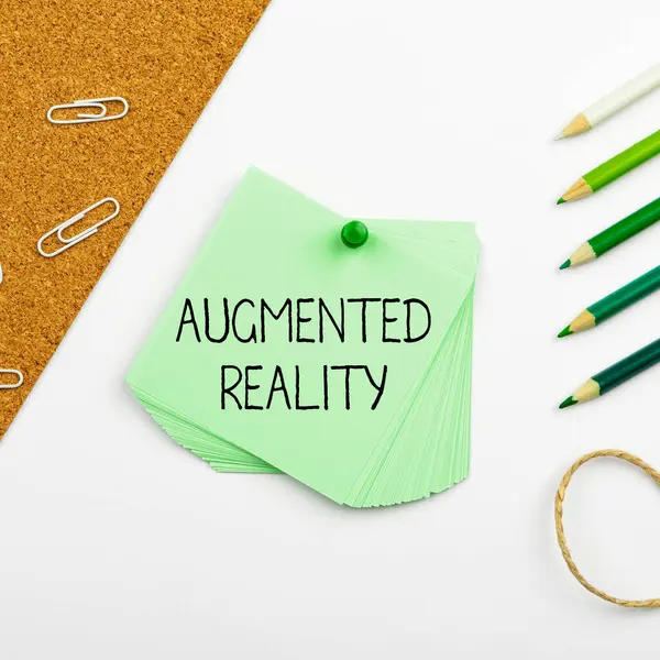 Conceptual Caption Augmented Reality Business Approach Technology Imposes Computer Image — Stockfoto