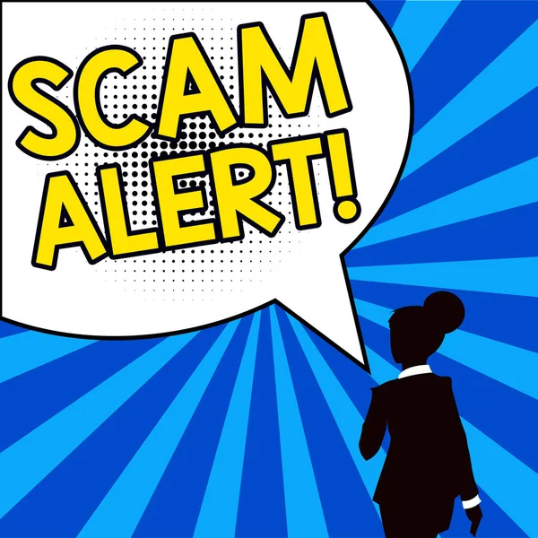 Text Showing Inspiration Scam Alert Word Written Warning Someone Scheme — Stockfoto