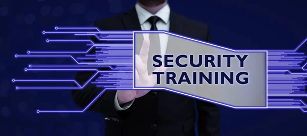 Handwriting text Security Training, Business concept providing security awareness training for end users